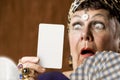 Fortune Teller with Blank Tarot Card Royalty Free Stock Photo