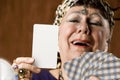 Fortune Teller with Blank Tarot Card Royalty Free Stock Photo