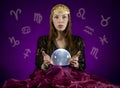 Fortune Teller with Crystal ball Royalty Free Stock Photo