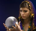 Fortune-teller with Crystal Ball Royalty Free Stock Photo