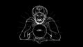 Fortune teller with crystal ball 2d animation