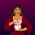 Fortune teller with a crystal ball Royalty Free Stock Photo