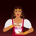 Fortune teller with a crystal ball Royalty Free Stock Photo