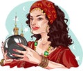 Fortune Teller with Crystal Ball vector illustration