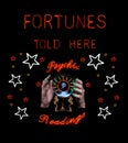 Fortune Teller Neon Sign With Crystal Ball Photo Composite Image