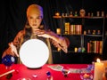 Fortune teller read crystal ball to forecast psychic future luck