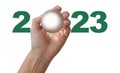 Fortune Teller`s Crystal Ball predictions for 2023 Royalty Free Stock Photo