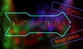 Fortune Teller Sign With Arrow and Colorful Bokeh