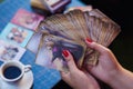 Fortune teller using tarot cards