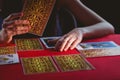 Fortune teller using tarot cards Royalty Free Stock Photo