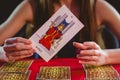 Fortune teller using tarot cards Royalty Free Stock Photo