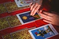 Fortune teller using tarot cards Royalty Free Stock Photo