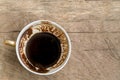 Shapes of Turkish coffee grounds in coffee cup for fortune telling Royalty Free Stock Photo