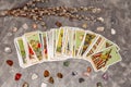 Fortune-telling. Tarot cards and other accessories. Occult, esoteric Royalty Free Stock Photo