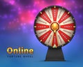 Fortune wheel background. Lucky money risk game. Spinning fortune wheels casino lottery gambling vector