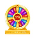 Fortune wheel. Cartoon rotating circle with sectors and arrow element. Lottery and random raffle prizes. Spinning Royalty Free Stock Photo