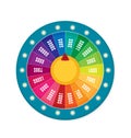 Fortune of wheel. Flat vector isolated on color background Royalty Free Stock Photo