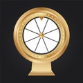 fortune wheel gold template with white empty segments Royalty Free Stock Photo