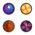 Fortune wheel icons set cartoon vector. Lottery Royalty Free Stock Photo