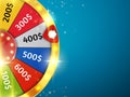 Fortune wheel with sparks. Casino background. Vector