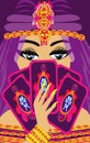 The Fortuneteller woman reads the future with cards