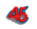 45 Forty Five Number Lettering 3d Font Design