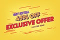 45 forty-five Percent off super sale shopping halftone banner. final sale percent
