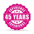 Forty-five years experience vector icon