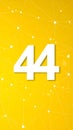 Forty Four Number on Yellow Plexus Background Network Communication Illustration Royalty Free Stock Photo