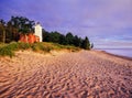 Forty Mile Point Lighthouse, Michigan on Lake Huron, North Ameri