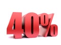 Forty percent 40% symbol