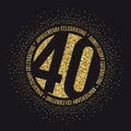 Forty years anniversary celebration logotype. 40th anniversary logo. Royalty Free Stock Photo
