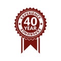 Forty years experience icon, sign, button, 40 years experience Royalty Free Stock Photo