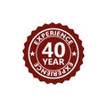 Forty years experience icon, sign, button, 40 years experience