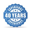 Forty years experience vector icon