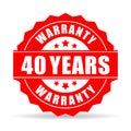 Forty years warranty vector icon