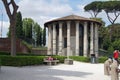 Rome ancient temple on Forum Boarium the only completely preserved ancient part of the city Royalty Free Stock Photo