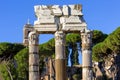 Forum of Caesar, part of Forum Romanum, view of the ruins of Temple of Venus Genetrix, Rome, Italy Royalty Free Stock Photo