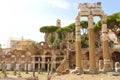 Forum of Caesar and the Temple of Venus Genetrix in Rome, Italy. Architecture and landmark of Antique Rome Royalty Free Stock Photo