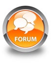 Forum (comments icon) glossy orange round button Royalty Free Stock Photo