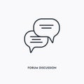 Forum discussion outline icon. Simple linear element illustration. Isolated line Forum discussion icon on white background. Thin