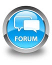 Forum glossy cyan blue round button Royalty Free Stock Photo