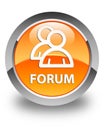 Forum (group icon) glossy orange round button Royalty Free Stock Photo