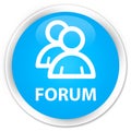 Forum (group icon) premium cyan blue round button