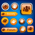 Forum high-detailed modern buttons. Royalty Free Stock Photo