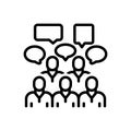 Black line icon for Forum, meeting and conference Royalty Free Stock Photo