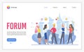 Forum landing page flat vector template