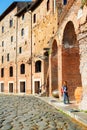 Forum and Market of Trajan, Rome, Italy. Vertical view of Trajan`s Market Royalty Free Stock Photo