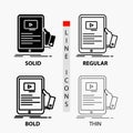 forum, online, webinar, seminar, tutorial Icon in Thin, Regular, Bold Line and Glyph Style. Vector illustration Royalty Free Stock Photo