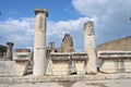 The Forum of Pompeii with the entrances to the Basilica (left) and Macellum (right), the Temple of Jupiter